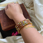 Thin Silk Thread Kundan Bangle-Cocktail-Triangle-G4953